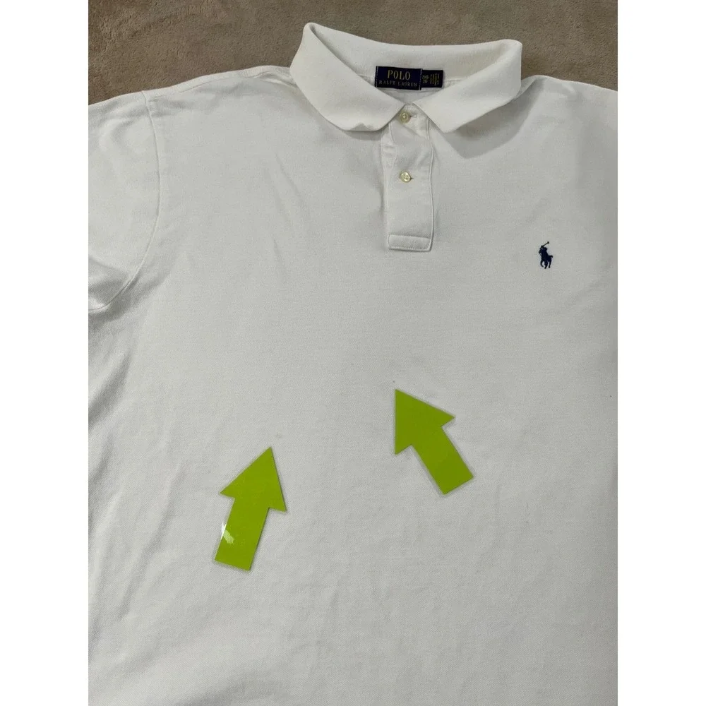 Polo Ralph Lauren polo Shirt Men's size 2XB Big & Tall White pique Long Sleeve